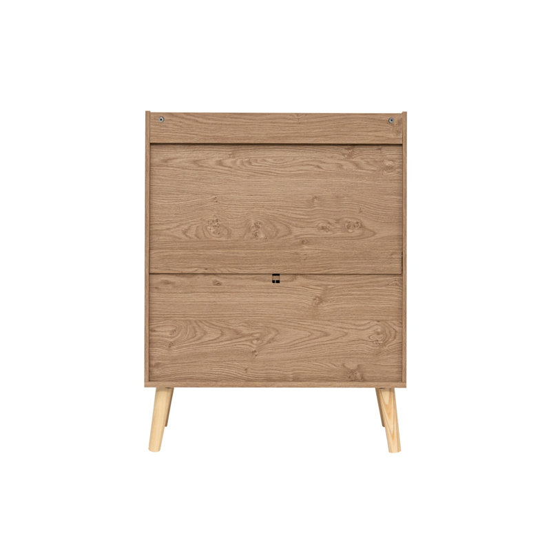 Armoire de rangement à 2 portes Farmhouse Rattan, Naturel