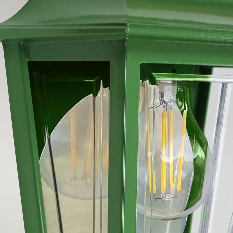 Angenita 32.5cm H Clear Glass Outdoor Wall Lantern, Green