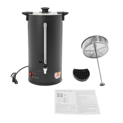 25L/6.6Gal Commercial Electric Coffee Pot Hot Water Dispenser Stainless Steel Coffee Urn