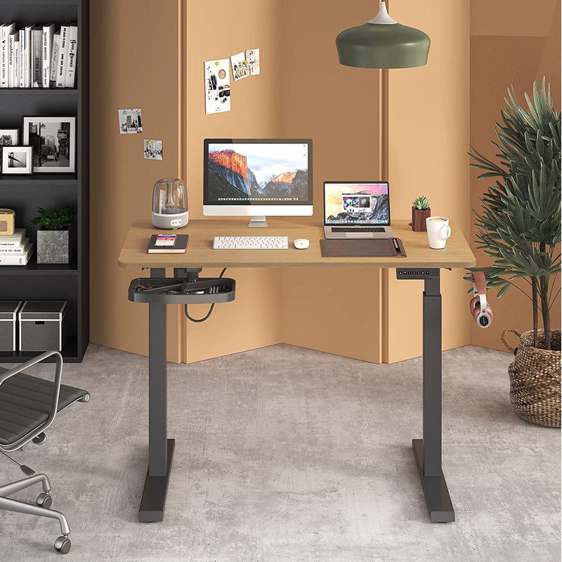 Bureau debout Dafny, Bambou / noir