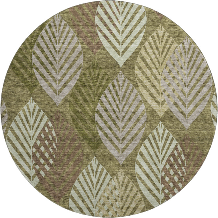Premium Machine Washable Prisco Olive Rug