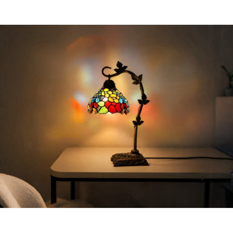 Ensemble de 2 lampes Tiffany en vitrail mosaïque