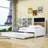 Cyanne Wooden Daybed with Twin Size Trundle, Shelves and Blackboard-1032665913