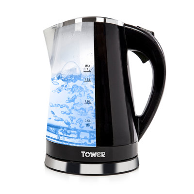 Tower LED Colour Changing Kettle, 360° Swivel Base, Large Viewing Window, Easy Fill Lid, Removable Filter, 1.7 Litre Capacity, 2200W