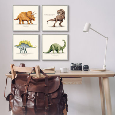 " Educational Dinosaurs Scientific Species " by Stephanie Workman Marrott 4 - Pieces