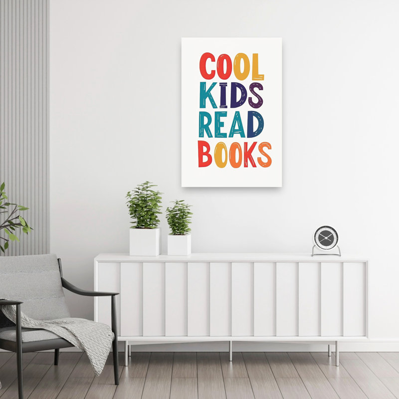 Cool Kids, lecture de livres, art moderne coloré audacieux, H 36 po x l 24 po
