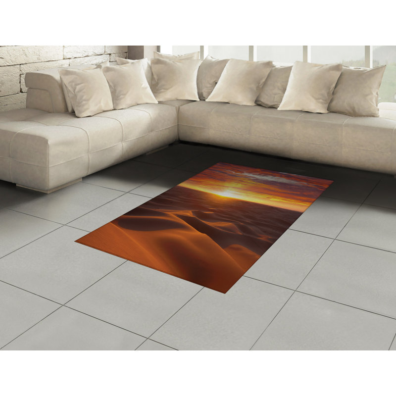 Desert High Density Long Fiber Poly Threads Decorative Area Rug Carpet, Rectangle 2'7" x 5'