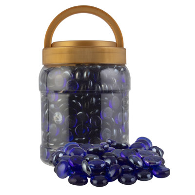 10lbs Fire Pit Glass Rocks - 3/4-Inch Glass Marbles for Fireplaces, Landscape, Aquariums, or Vases