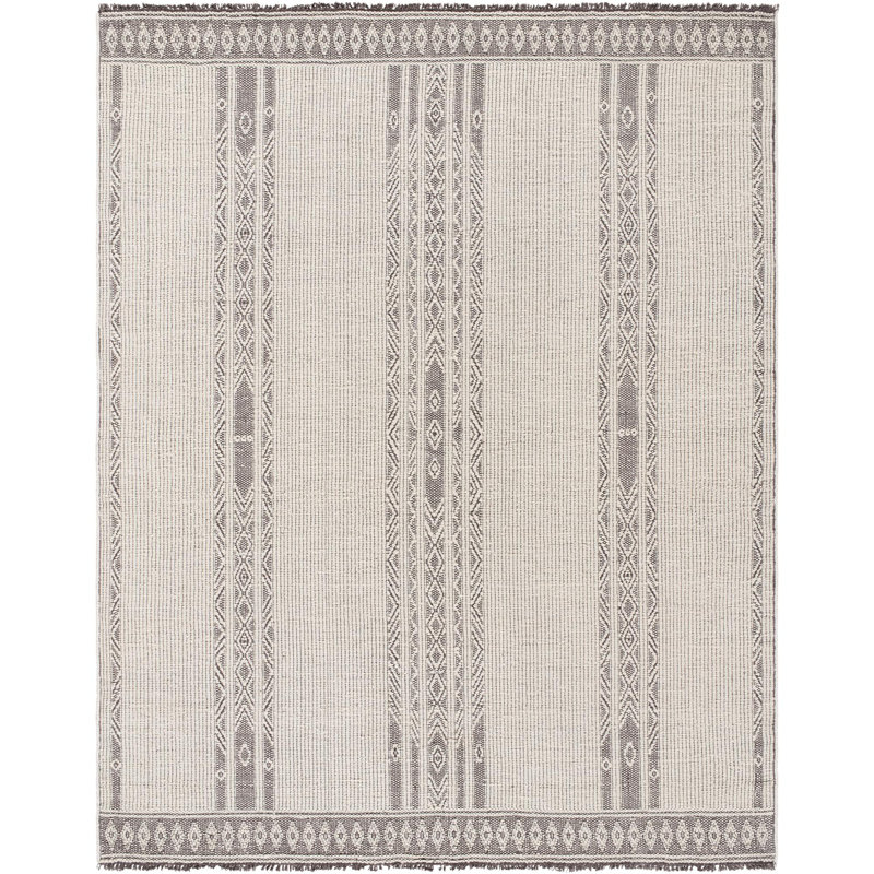Irfan Geometric Area Rug in Ivory, Rectangle 8' x 10'