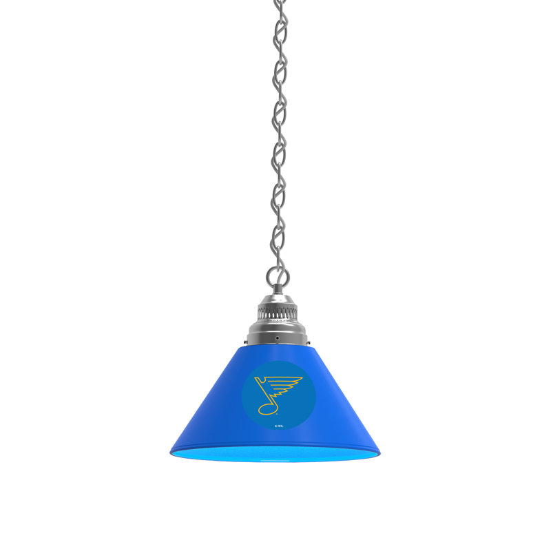 Luminaire suspendu conique 1 lumière NHL, Chrome, Blues de St Louis