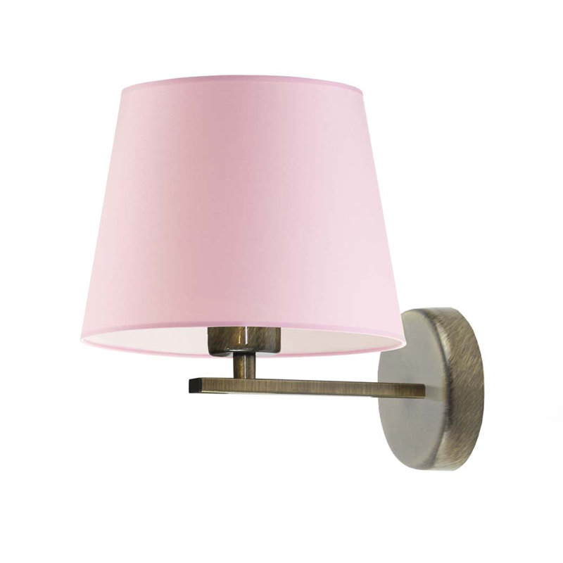 Ayad Armed Sconce, Light Pink, Antique Gold