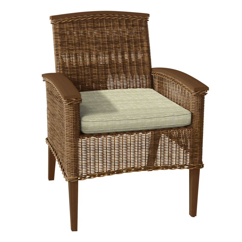 Astoria Patio Dining Armchair with Cushions, Welt, Raffia/Oak, Rollo Lace