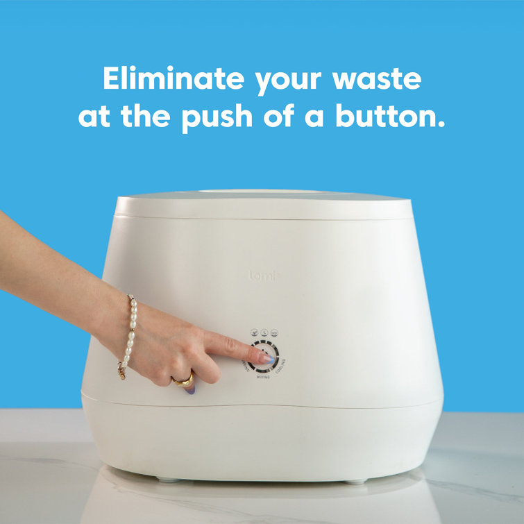 Lomi Smart Waste Electric Kitchen Countertop Single Button Composter White  670462801004