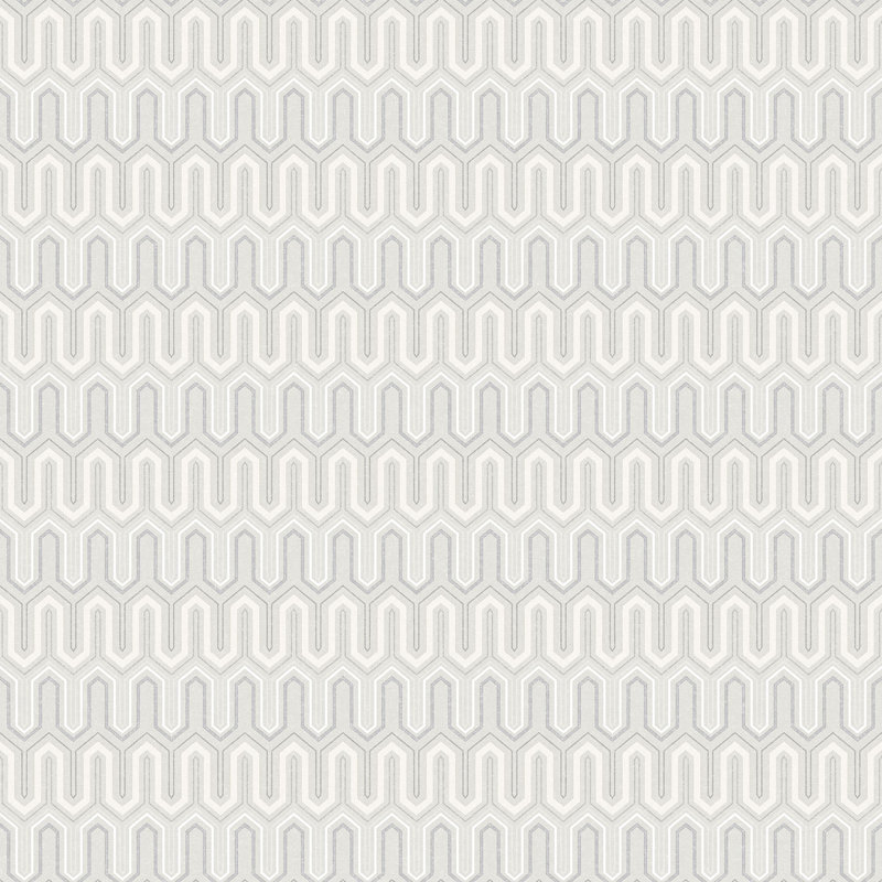 Geometrix 10m x 52.8cm Satin Wallpaper Roll, Light Grey