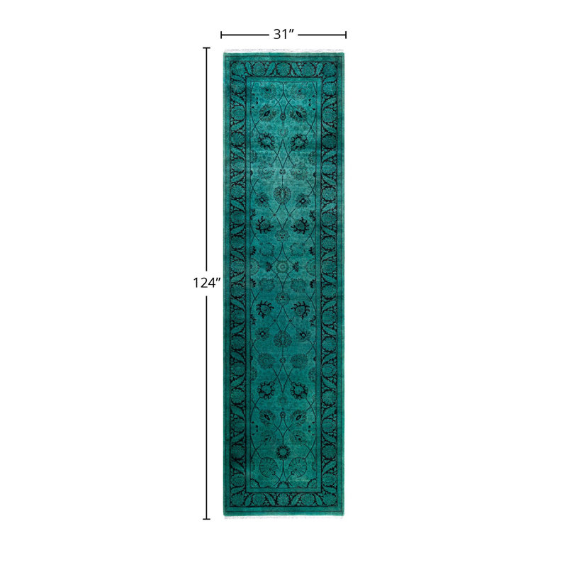 Overyed One-of-a-Kind Runner 2'7" X 10'4" Hand Knotted Area Rug