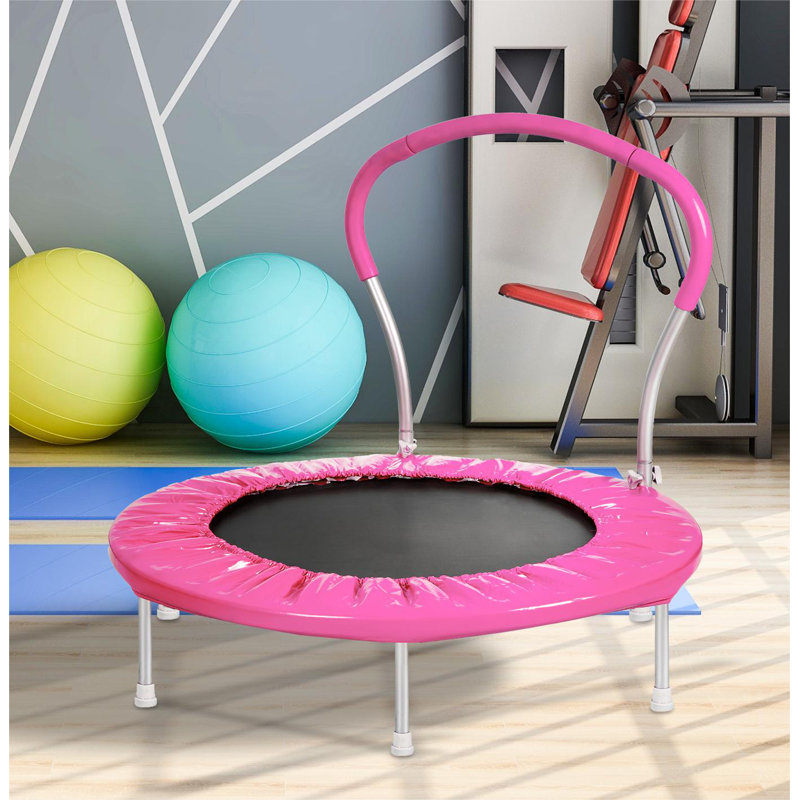 Trampoline pour enfant / tout-petit Novobey avec guidon, Rose