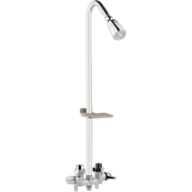 Système de douche d'extérieur, robinet de douche utilitaire à deux poignées, avec pomme de douche et porte-savon
