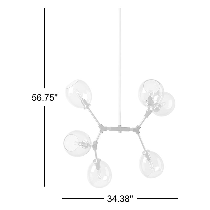 Lustre linéaire moderne Spoutnik Rhythme 6 lumières