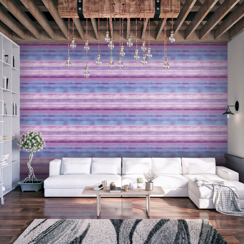 Skye Stripe Wallpaper, Purple