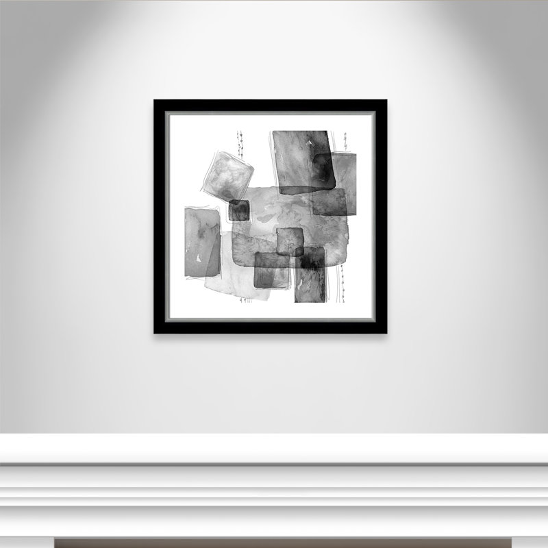Patchlets - peinture encadrée, Noir et argenté, H 29,75 po x l 29,75 po x P 1,125 po