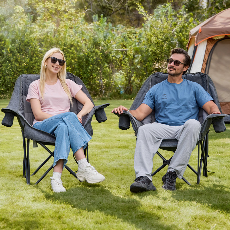 Folding Camping Chair, Grey/Light Grey