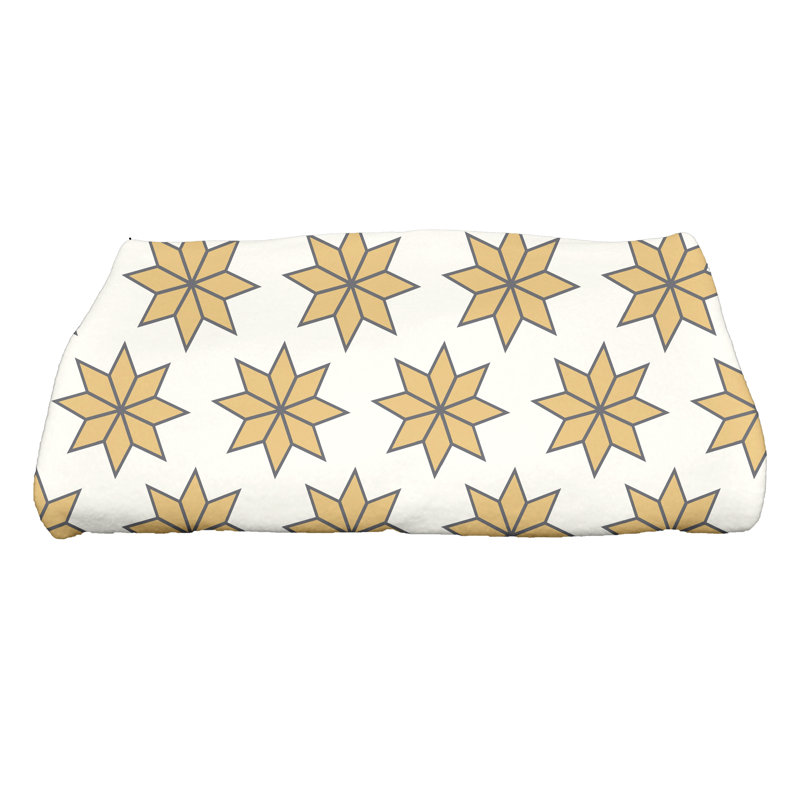 Serviette de bain, Blanc / Doré / Noir