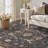 Soft Vintage Floral Washable Non-Slip Area Rug For Living Room, Bedroom Charcoal & Sage Green-1720546523
