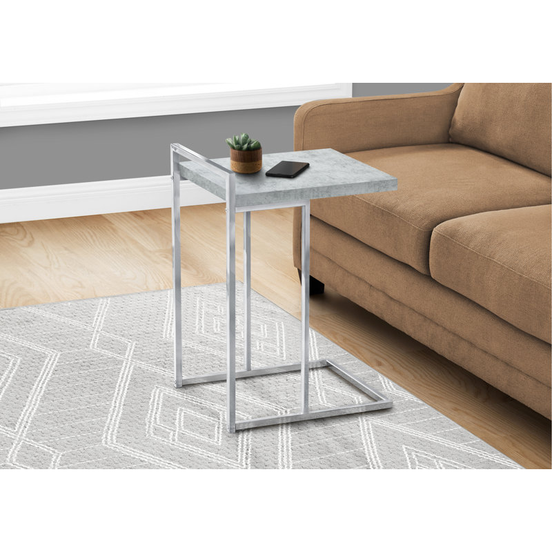 End Table, Accent Table, Side Table With Metal Frame, Indoor End Table For Living Space, Grey