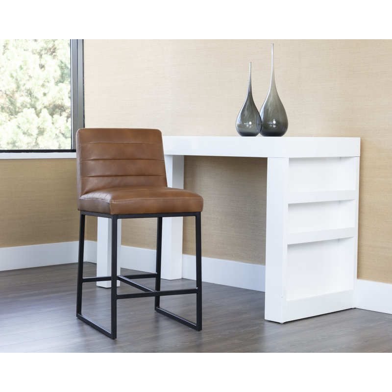 Tabouret de comptoir Spyros - Brun clair tabac, Tabouret de comptoir (siège d'une hauteur de 26 p, Brun