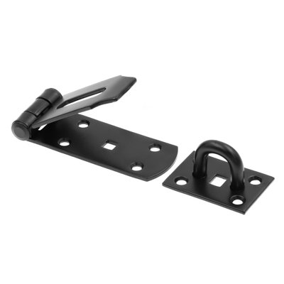 Charnière de sécurité à charnière très robuste avec agrafe fixe de 3 1/2 po avec vis Prime-Line noir mat (lot de 1)