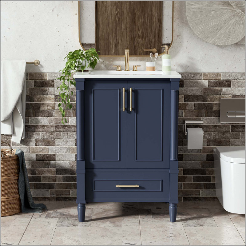 Meuble-lavabo moderne 24 "avec motif orné et tiroir