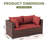 2-Piece Outdoor Modular Corner Sofa Set, All-Weather Wicker Rattan Patio Seating With Cushions & Pillow-1995944815