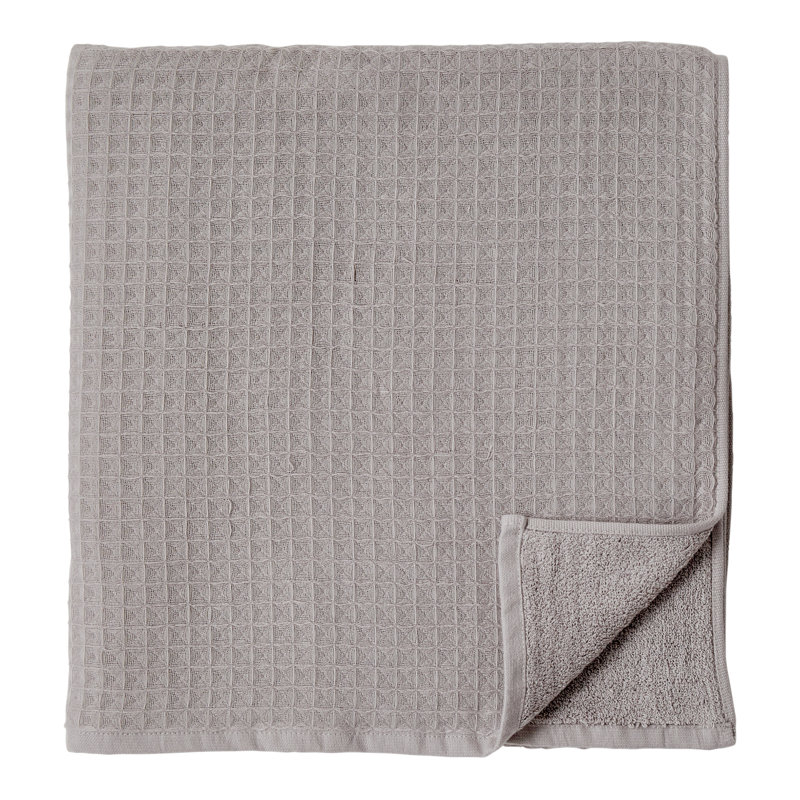 Gray Waffle Twist 100% Cotton Bath Towel