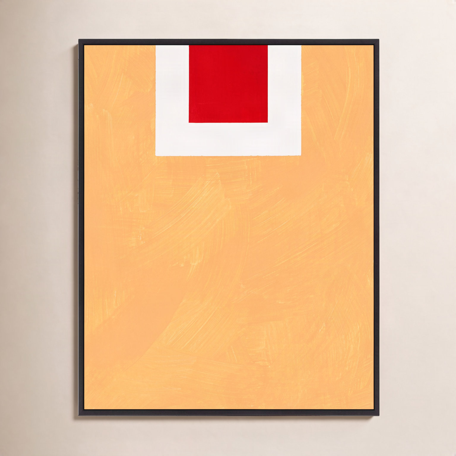 Square Sunrise Print by Robert Kamnatnik, 30" H x 24" W x 1.38" D, Black Framed Canvas