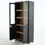 Vitrine à grain de bois de frêne, bibliothèque avec portes en verre et tablettes réglables, bibliothèque moderne de style Mid-Century, armoire vitrée pour les couloirs, salon, cuisine et bureau