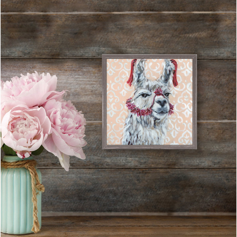 «Peruvian Llama» par Stephanie Jeanne - reproduction, Toile tendue, Pas de tapis, H 30 po x l 30 po