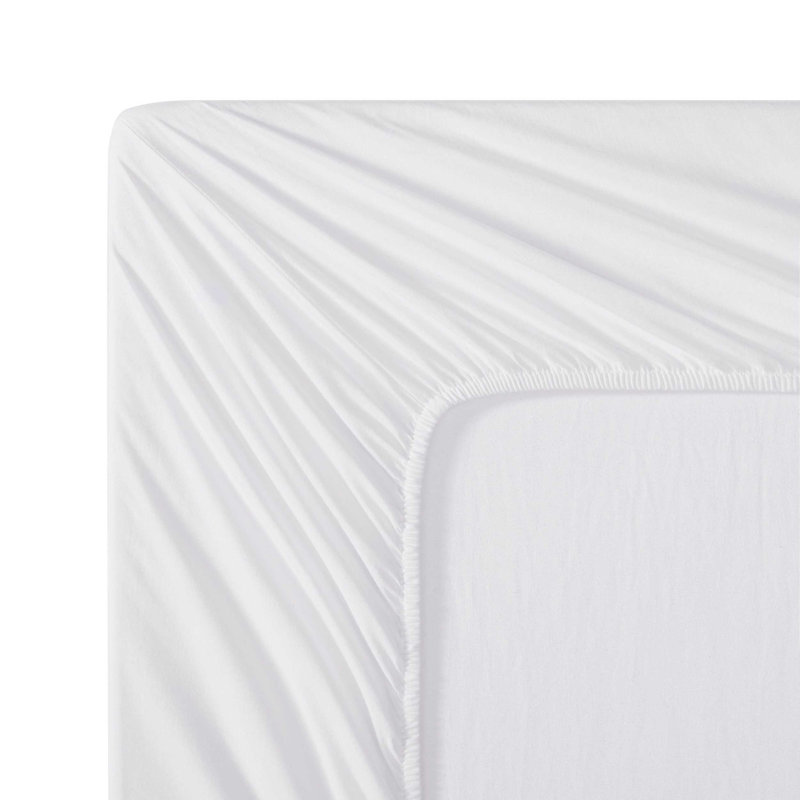 Tommy Hilfiger Hilfiger Essentials Cotton Solid White Full Fitted Sheet, Full, White