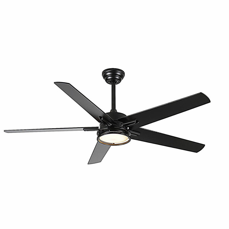 52-inch ceiling fan with lights, black modern ceiling fan with remote control, farmhouse indoor ceiling fan, bright LED lighting.
