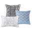 Courtepointe 6 pièces avec coussins décoratifs, très grand / très grand, bleu, imprimé floral aquarelle, tissu réversible à doux, literie lavable à la machine bleu très grand, pièce, impression d'art, microfibre, broderie décorative