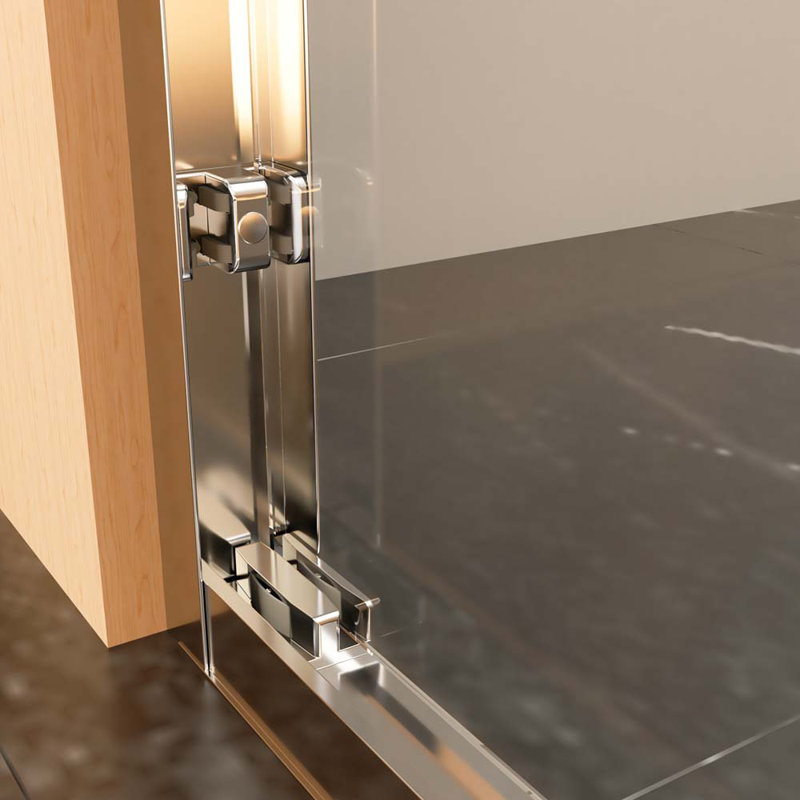 Porte de douche coulissante double demi-cadre l 56 "à H 72" x H 72 ", Chrome