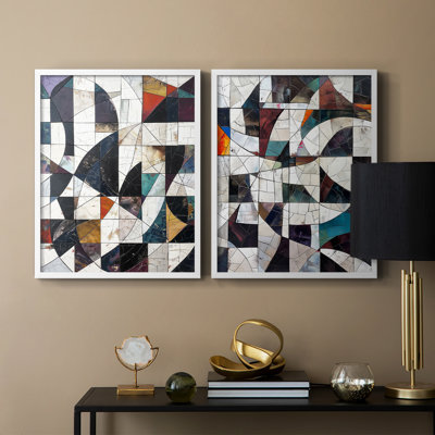 Série ABSTRACT LXI - reproduction encadrée de qualité supérieure - prête à être accrochée - aucun clou requis - aucun clou requis