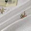 Ensemble de courtepointe brodée bouquet de roses blanches en coton 3 pièces-130036656