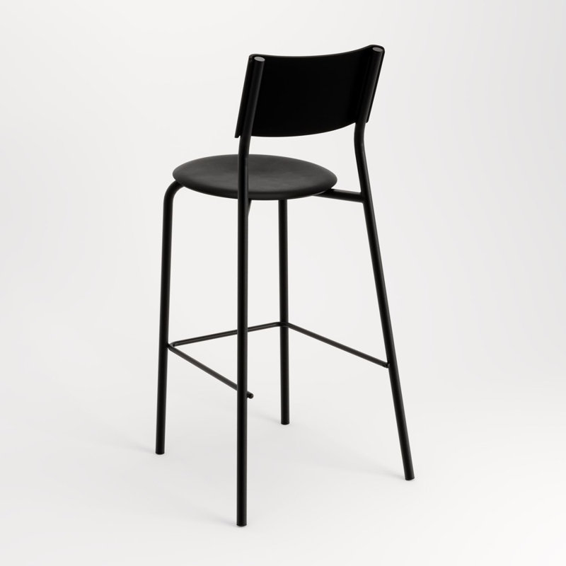 SSD Recycled Plastic Bar Stool, Graphite Black