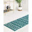 Tapis bleu / blanc en chenille / polyester tissé à la machine Briehn-2075104050