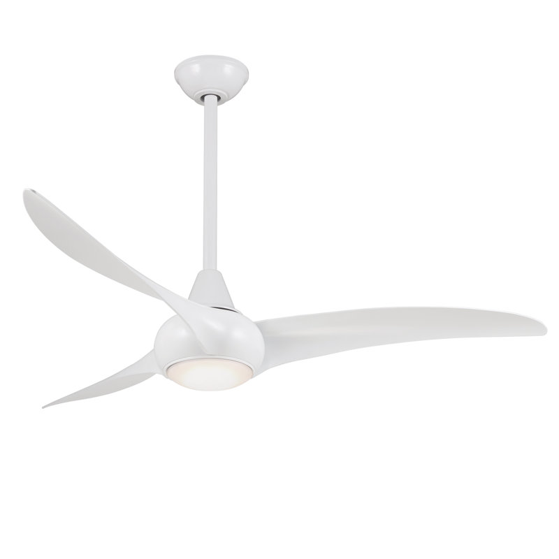 52" Wave 3 - Blade LED Propeller Ceiling Fan with Remote Control and Light Kit Included, White
