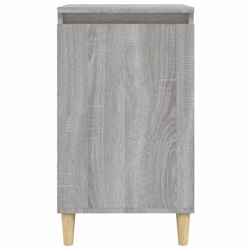 Mullinville 40cm W Solid Wood Bedside Table, Beige, Light Grey