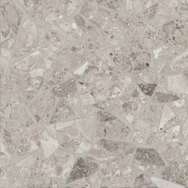 Frammenta Porcelain Random Mosaic Wall & Floor Tile, Light Gray