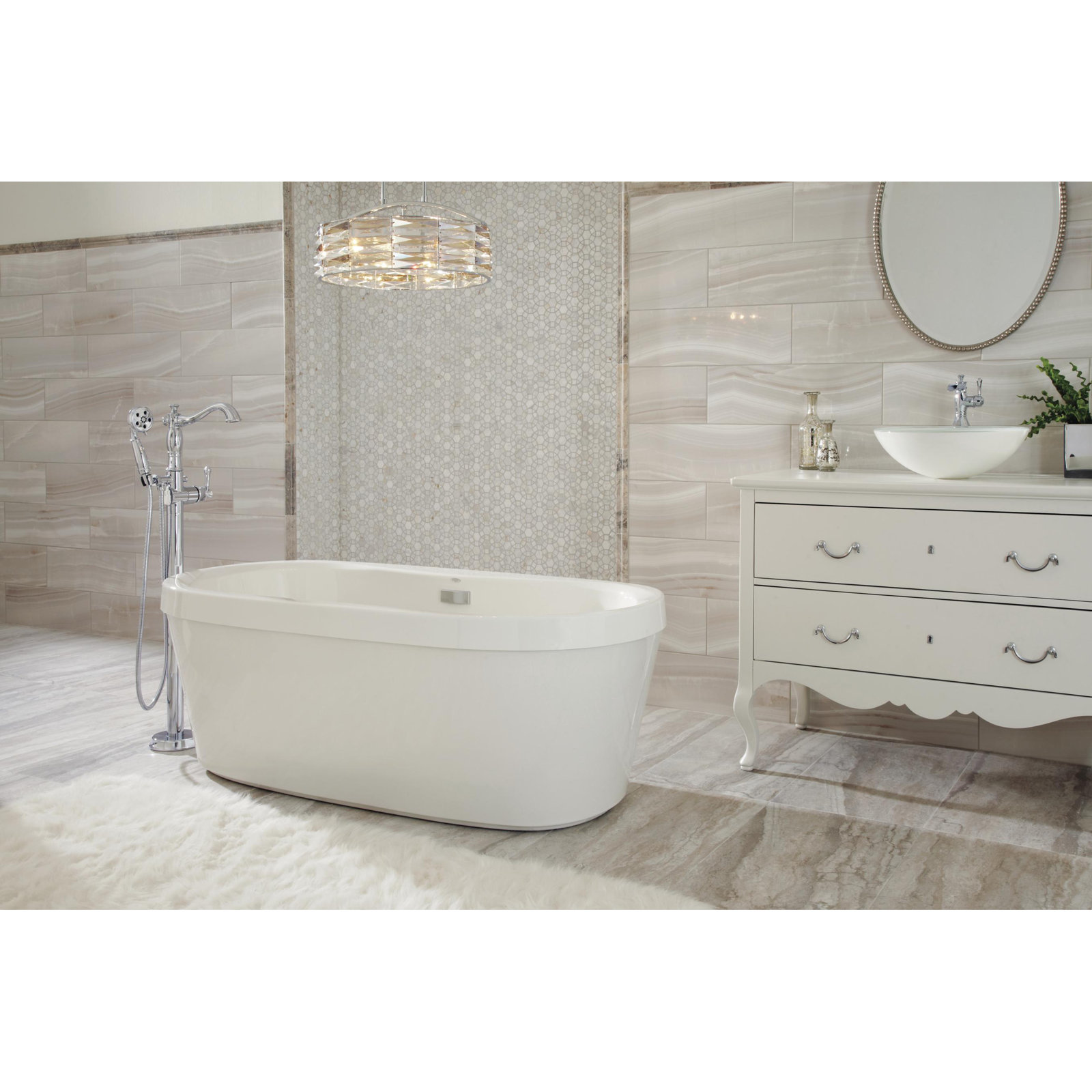Cassidy™ Floor Mounted Clawfoot Tub Faucet Trim, Chrome