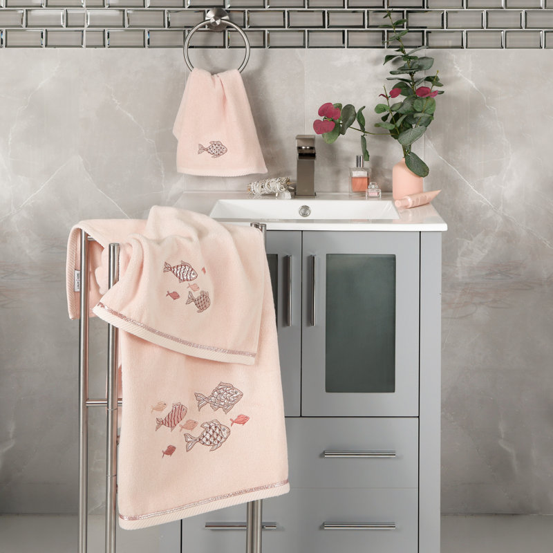 Ensemble de serviettes en coton turc 2 pièces Figi, Rosé