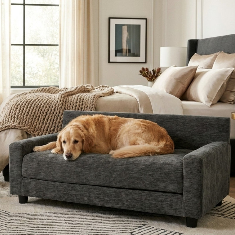 Canapé-lit pour chien Metro Collection, Grand (H 16 po x l 40 po x P 26 po), Gris anthracite